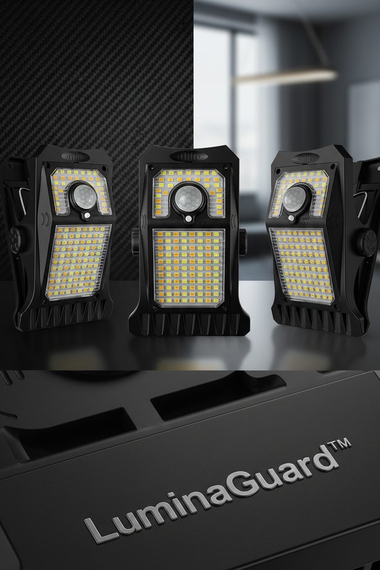 LuminaGuard™ Pro 118 – Ultra-Bright Solar Security Light with Dual Charging