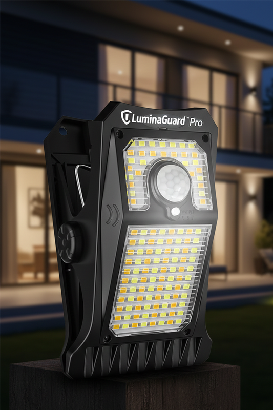 LuminaGuard™ Pro 118 – Ultra-Bright Solar Security Light with Dual Charging