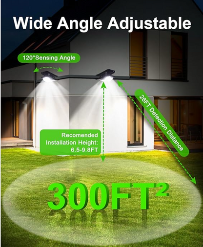 LuminaGuard™ Pro 118 – Ultra-Bright Solar Security Light with Dual Charging